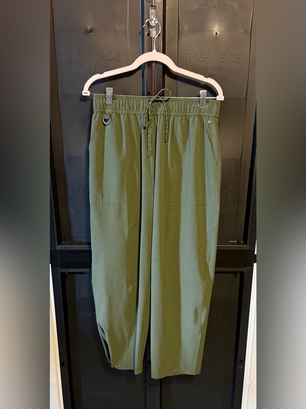 Calia Olive Green Drawstring Pants-Can be Worn Straight Leg or Fitted as Shown
